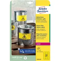 Avery Zweckform L6105-20 weerbestendige etiketten A4 63,5 x 29,6 mm geel (540 etiketten)