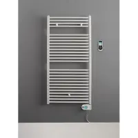 Instamat Robina elektrische handdoekradiator met witte thermostaat 181x60cm wit 1000W