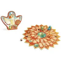 Scratch Spel: INCA TRAIL / GANZENBORD 35x35cm, met 4 houten pionnen en 1 houten dobbelsteen, in vormendoos 28.6x24.3x6.5cm, 4+