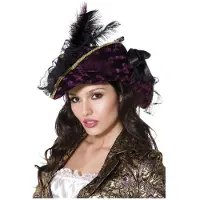 Vegaoo Maurading Pirate hoed Fever (Paars, zwart)