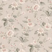 Boråstapeter Vliesbehang 3572 - Cottage garden - Bloemen Beige - 53cm x 10.05m