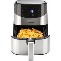Bourgini Airfryer XXL - Heteluchtfriteuse - Digitaal display met touch control - 4 Liter inhoud / geschikt voor 1kg friet - Metalen behuizing- Bak met 65% minder vet