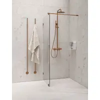 Instamat Jay Elektrische Handdoekwarmer 175cm Geborsteld Koper - RVS - Verwarming, Radiatoren, Verticale Radiatoren - 7392102904830