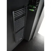 Instamat Rondo Lux handdoekradiator 181x60.7cm zwart mat 1054W