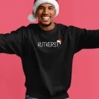 B&C Heren sweater- KUTKERST- zwarte trui- maat XL - Foute kersttrui. Kut kerst