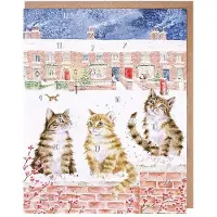 Wrendale Designs Adventskalender Kaart A4 Wrendale - In the lane, snow is glistening Cat Advent Calendar
