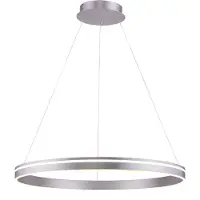 Paul Neuhaus Slimme hanglamp Q-Vito, dimbaar, alu / grijs / zink, Woon-/ Eetkamer, metaal, Modern, Slimme hanglamp