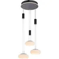 Q-SMART-HOME Slimme hanglamp Q-ETIENNE, dimbaar, zwart, Woon-/ Eetkamer, Aluminium, Slimme hanglamp
