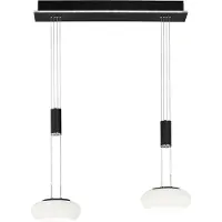 Q-SMART-HOME Slimme hanglamp Q-ETIENNE, dimbaar, zwart, Woon-/ Eetkamer, Aluminium, Slimme hanglamp