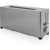 Princess 01.142401.01.001 Roestvrijstalen broodrooster, lange gleuven, voor 2 boterhammen, roestvrij staal, roestvrij staal, knoppen, draaiknop, 1050 W, 230 V