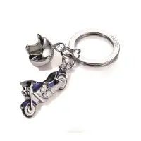 Troika Sleutelhanger met 2 bedels, motorfiets en helm, gemaakt met SWAROVSKI elementen