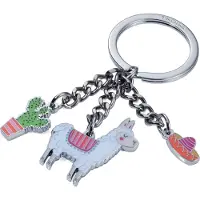 Troika Pako Sleutelhanger met 3 bedels, alpaca, cactus en een sombrero.