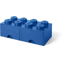 LEGO Opbergsteen met 8 noppen en 2 lades - blauw