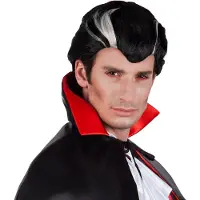 Boland - Pruik Vampier Zwart - Steil - Kort - Mannen - Vampier - Halloween en Horror