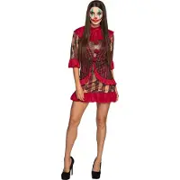 Boland verkleedpak Midnight Clown dames polyester rood
