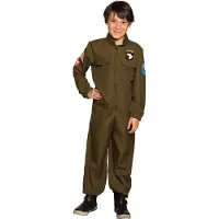 Boland kinderkostuum jet piloot polyester groen