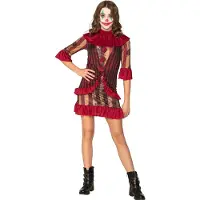 Boland verkleedpak Midnight Clown meisjes polyester rood