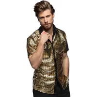 Boland Disco Shirt Geblokt Diamond Goud Heren