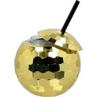 Boland Discobal drinkbeker met rietje | goud (goud)