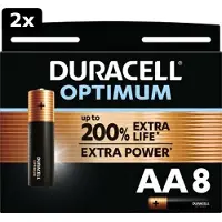 Duracell 2x Alkaline Optimum Batterij AA 8 Pack