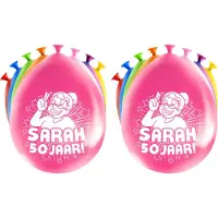 Paper Dreams Papderdreams Sarah/50 jaar feest ballonnen - 24x stuks - diverse kleuren - latex - ca 30 cm - feestartikelen - versiering
