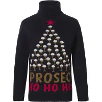 Apollo Dames kersttrui coltrui zwart prosec ho ho ho
