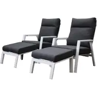 AVH-Collectie Vegas lounge balkonset 4 delig verstelbaar wit aluminium