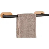 Wenko Orea Turbo-Loc Bamboo handdoekhouder 40cm zwart mat