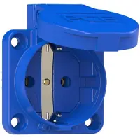 Pce CEE Schutzkontakt Anbausteckdose blau mit Dichtrand 16A 250V IP54 PCE 105-0bw