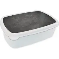 MuchoWow Broodtrommel Wit - Lunchbox Structuur - Cement - Beton - Grijs - Vintage - Brooddoos 18x12x6 cm - Brood lunch box - Broodtrommels voor kinderen en volwassenen