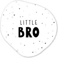 MuchoWow Organische wanddecoratie 90x90 cm - Organisch schilderij Spreuken - Kind - Jongens - Little bro - Quotes - Muurdecoratie woonkamer - Kamer decoratie - Schilderijen - Muurcirkel aesthetic