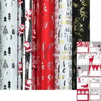 Benza CHAMONIX - Metallic kerstpapier assortiment cadeaupapier inpakpapier - 150 x 70 cm - 5 rollen - inclusief labels