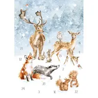 Wrendale Designs Adventskalender Kaart A4 Wrendale - A Winter Wonderland animal advent calendar