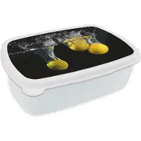 MuchoWow Broodtrommel Wit - Lunchbox - Brooddoos - Citroen - Fruit - Stilleven - Water - Geel - 18x12x6 cm - Volwassenen