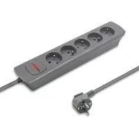 Qoltec 50275, 1,8 meter, voor binnengebruik, Type F (CEE 7/4), grijs, 5 stopcontacten, 230 V