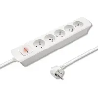 Qoltec stekkerdoos | 5 stopcontacten | 1,8 meter | wit. Merk: