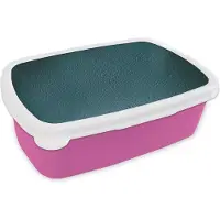 MuchoWow Broodtrommel Roze - Lunchbox - Brooddoos - Leer - Lederlook - Groen - Blauw - 18x12x6 cm - Kinderen - Meisje