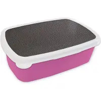 MuchoWow Broodtrommel Roze - Lunchbox - Brooddoos - Leer - Lederlook - Zwart - Licht - 18x12x6 cm - Kinderen - Meisje