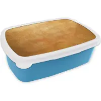MuchoWow Broodtrommel Blauw - Lunchbox - Brooddoos - IJzer - Roest - Goud - Metaal - Luxe - 18x12x6 cm - Kinderen - Jongen