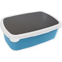 MuchoWow Broodtrommel Blauw - Lunchbox - Brooddoos - Leer - Structuur - Lederlook - Grijs - 18x12x6 cm - Kinderen - Jongen