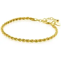 Zinzi gold plated zilveren koord armband 2,6mm breed ZIA2386G
