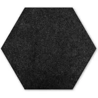 MuchoWow Hexagon wanddecoratie - Kunststof Wanddecoratie - Hexagon Schilderij - Zwart - Graniet - Design - Steen - 75x65 cm - Kerstdecoratie in huis - Kerstmis