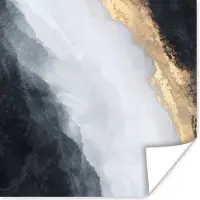 PosterMonkey Poster Abstract - Verf - Goud - Zwart - Marmer - 100x100 cm XXL