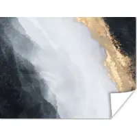 PosterMonkey Poster Abstract - Verf - Goud - Zwart - Marmer - 120x90 cm