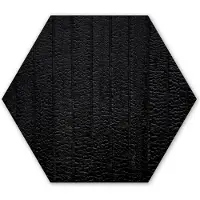 MuchoWow Hexagon wanddecoratie - Kunststof Wanddecoratie - Hexagon Schilderij - Zwart - Design - Structuur - Lederlook - 75x65 cm - Kerstdecoratie in huis - Kerstmis