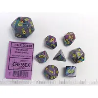 Chessex Mini Polydice Dobbelsteen Set Paars / Geel (7 stuks)
