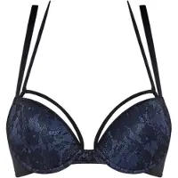 Marlies Dekkers Push Up bh Art Of Love | Maat: 80C | Kleur: Zwart/Blauw