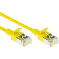 ACT Gele 3 meter LSZH U/FTP CAT6A datacenter slimline patchkabel snagless met RJ45 connectoren