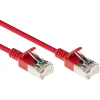 ACT Rode 3 meter LSZH U/FTP CAT6A datacenter slimline patchkabel snagless met RJ45 connectoren
