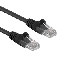 ACT Zwarte 15 meter U/UTP CAT6A patchkabel snagless met RJ45 connectoren
